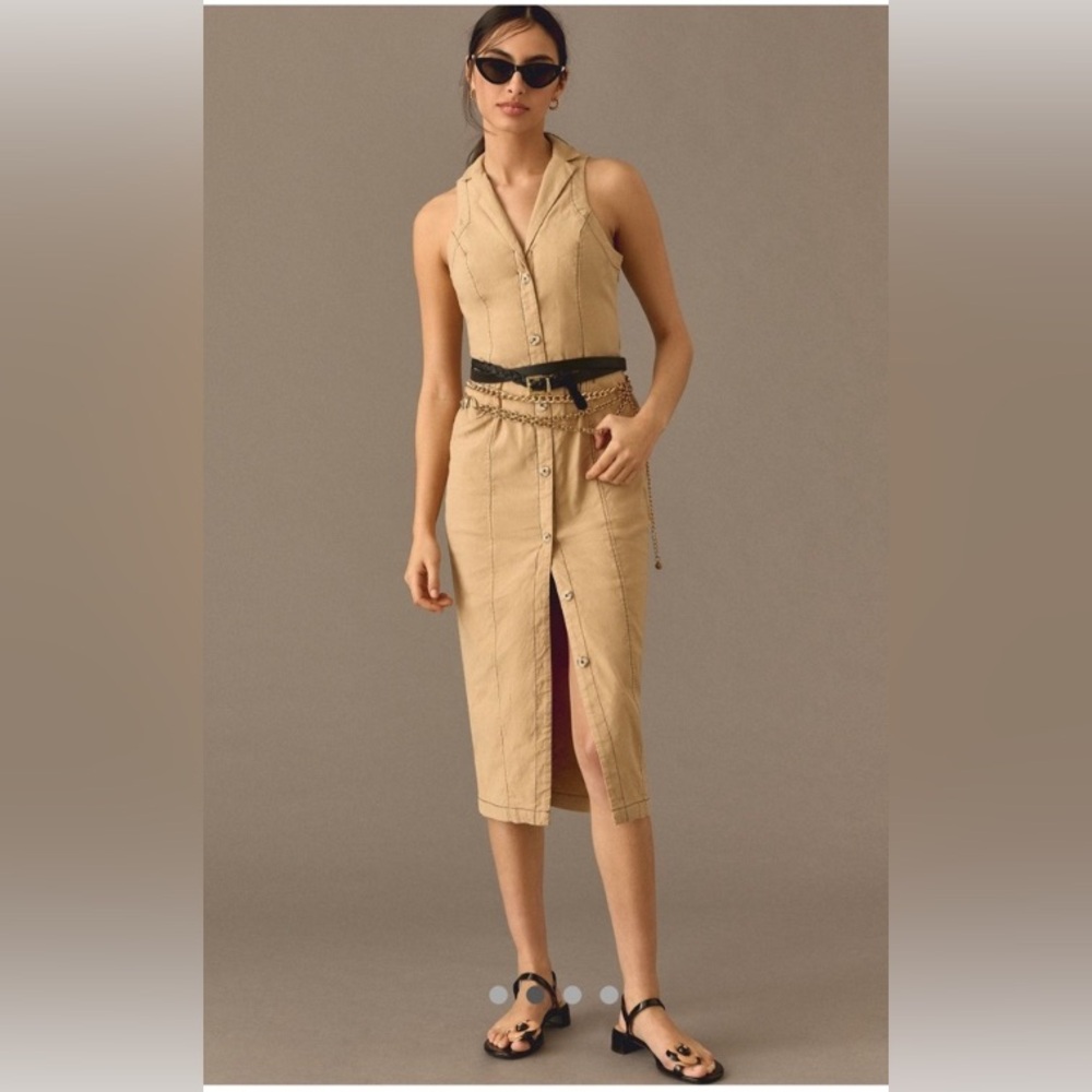 NWT Anthropologie Sleeveless Shirt Dress, Sz 12
